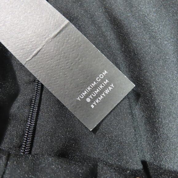 Yumi Kim Black Floral Open Back A-line V-neck Midi Dress Bell Sleeves Size Small - Picture 9 of 10